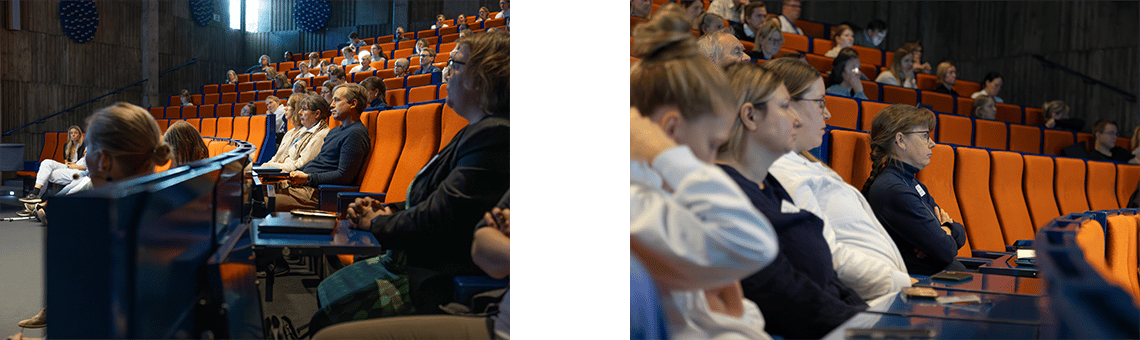 Publik som lyssnar till talare